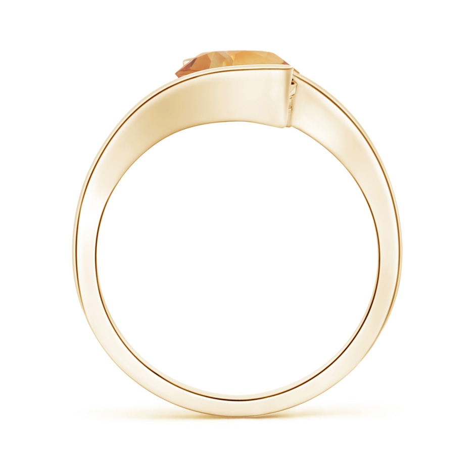 7.5mm A Semi Bezel-Set Solitaire Round Citrine Bypass Ring in Yellow Gold side 1
