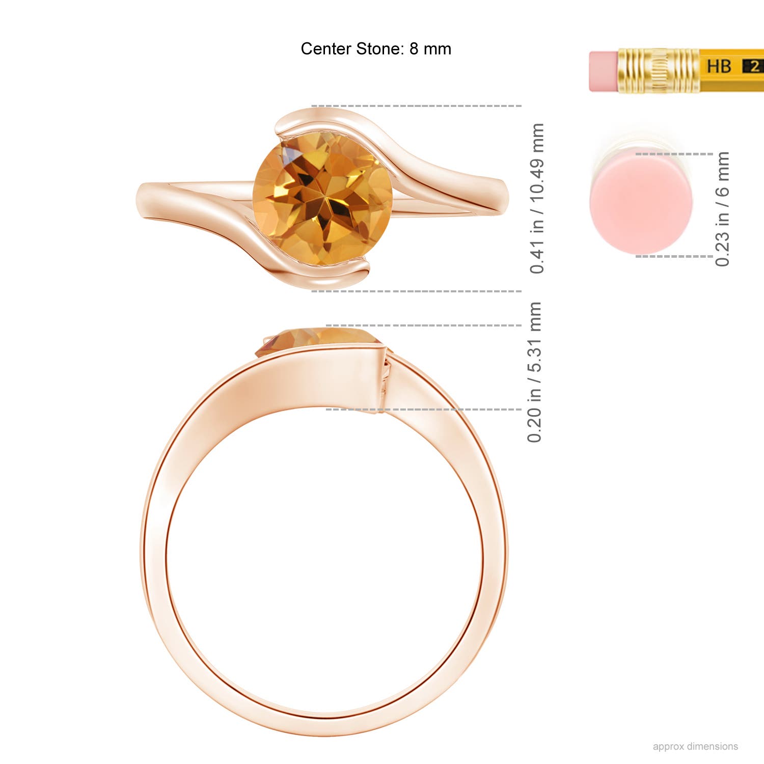 AA - Citrine / 1.5 CT / 14 KT Rose Gold