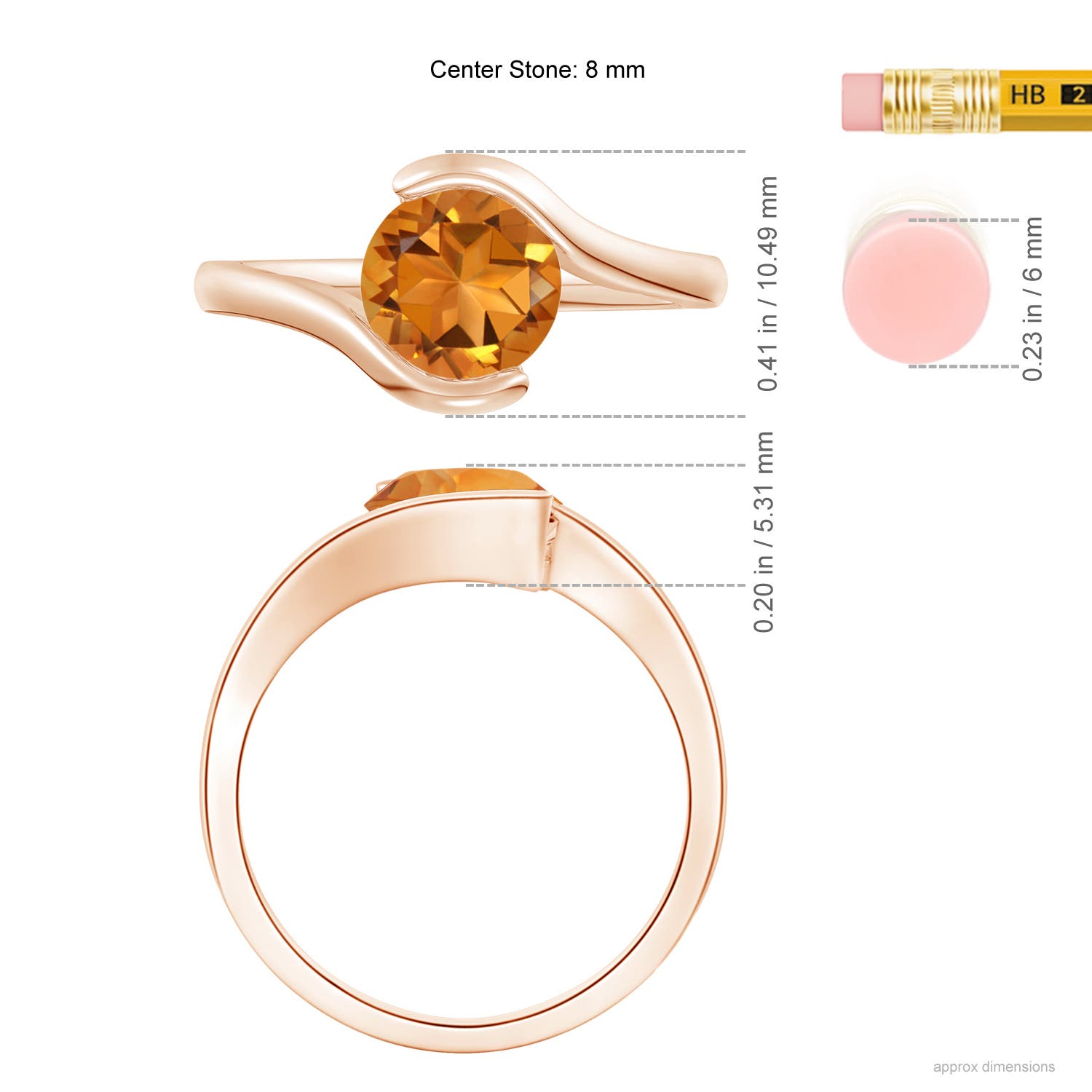 AAA - Citrine / 1.5 CT / 14 KT Rose Gold