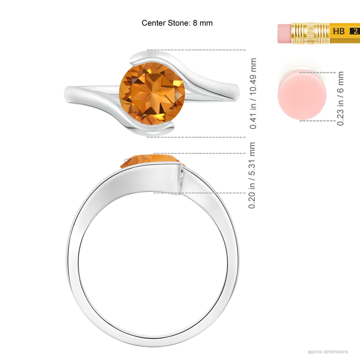 AAA - Citrine / 1.5 CT / 14 KT White Gold