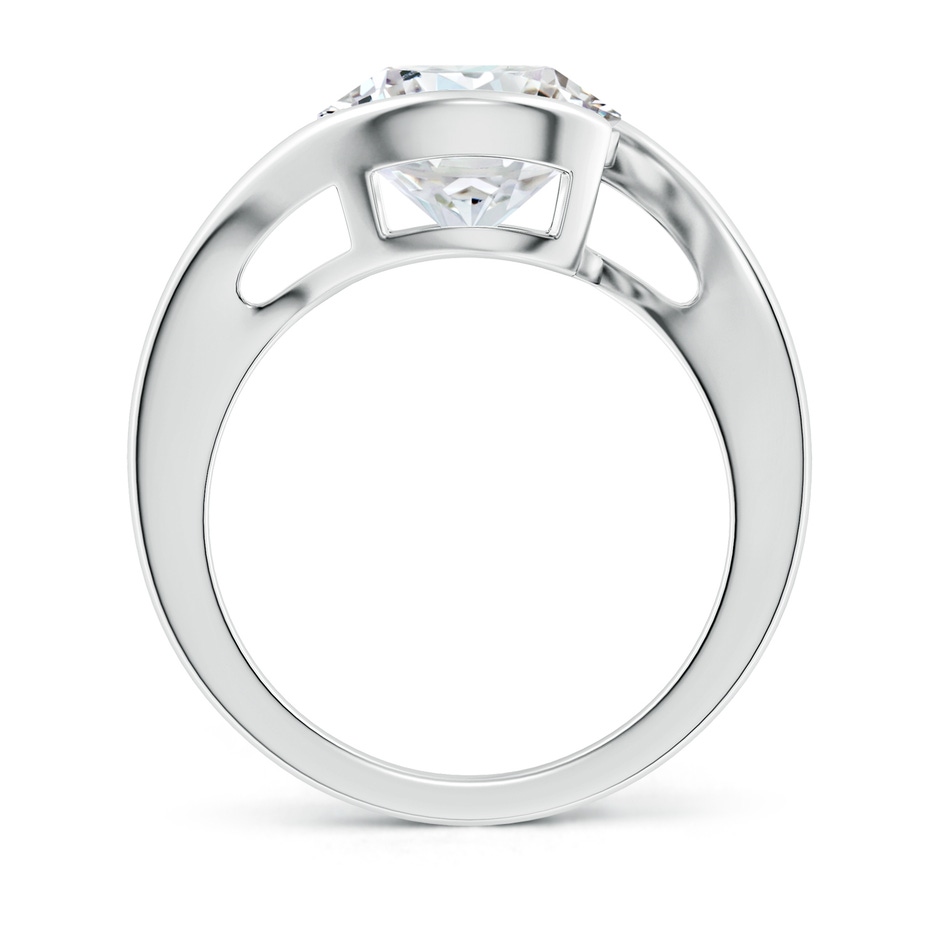 10.1mm GVS2 Semi Bezel-Set Solitaire Round Diamond Bypass Ring in P950 Platinum side 199