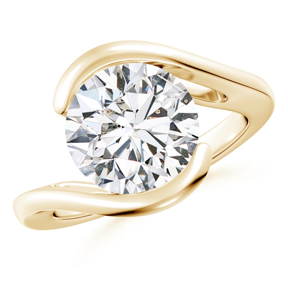 10.1mm HSI2 Semi Bezel-Set Solitaire Round Diamond Bypass Ring in Yellow Gold 