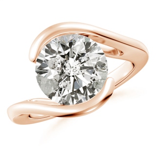 10.1mm KI3 Semi Bezel-Set Solitaire Round Diamond Bypass Ring in 18K Rose Gold
