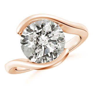 10.1mm KI3 Semi Bezel-Set Solitaire Round Diamond Bypass Ring in Rose Gold