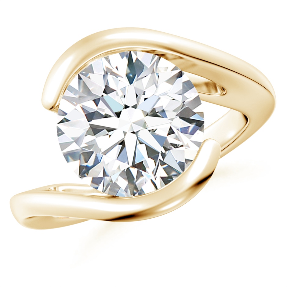 11.1mm GVS2 Semi Bezel-Set Solitaire Round Diamond Bypass Ring in 9K Yellow Gold 