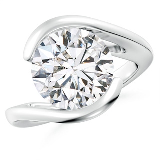 11.1mm HSI2 Semi Bezel-Set Solitaire Round Diamond Bypass Ring in P950 Platinum