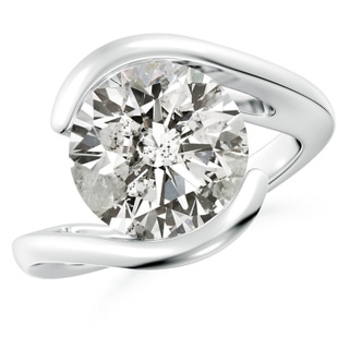 11.1mm KI3 Semi Bezel-Set Solitaire Round Diamond Bypass Ring in P950 Platinum