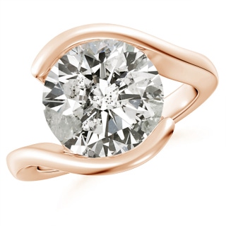 11.1mm KI3 Semi Bezel-Set Solitaire Round Diamond Bypass Ring in Rose Gold