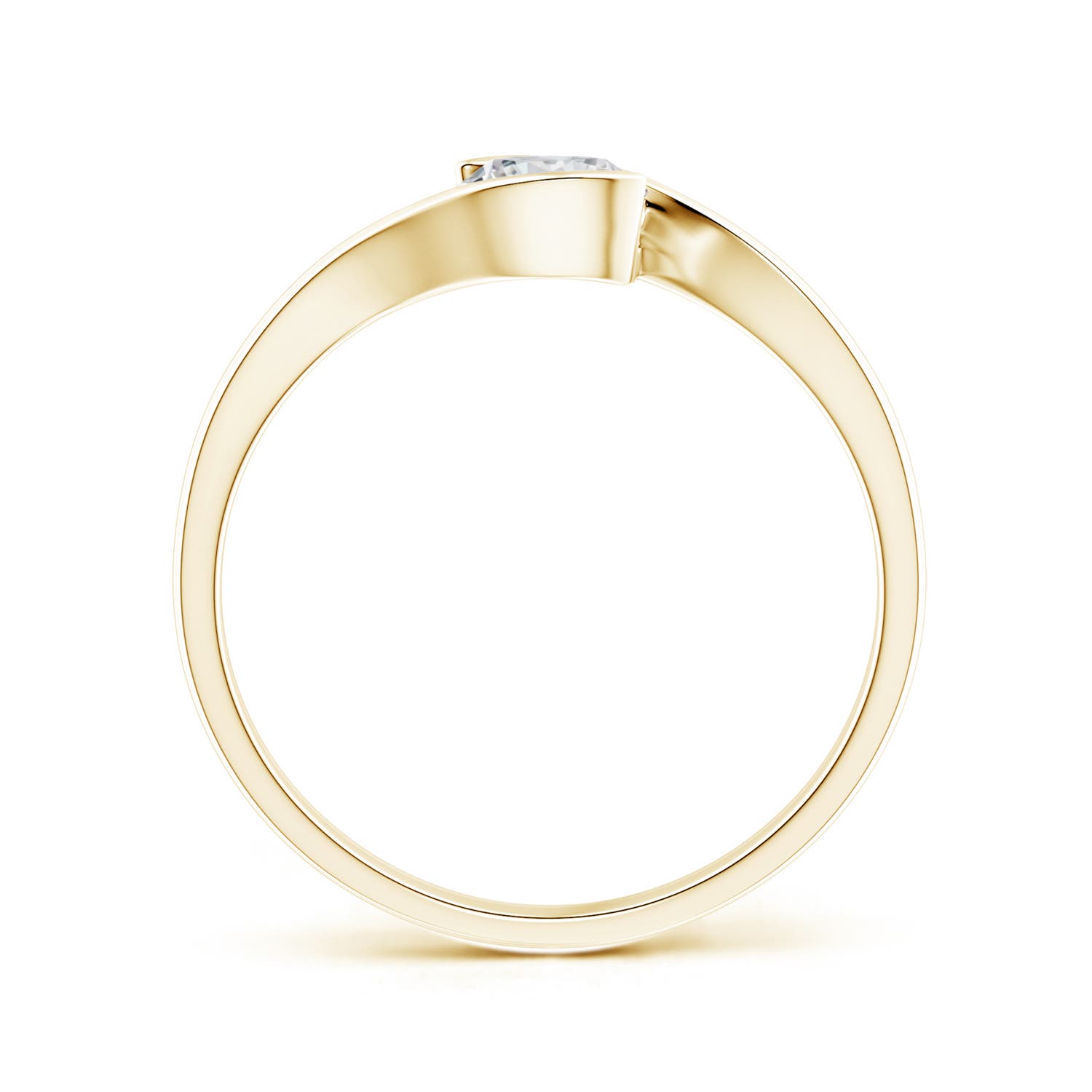 5.1mm HSI2 Semi Bezel-Set Solitaire Round Diamond Bypass Ring in 18K Yellow Gold