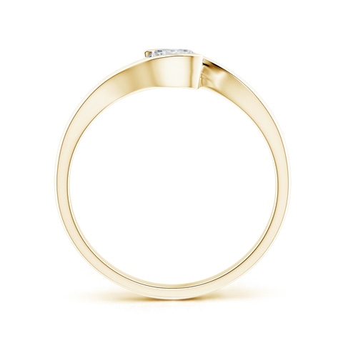 5.1mm HSI2 Semi Bezel-Set Solitaire Round Diamond Bypass Ring in 18K Yellow Gold