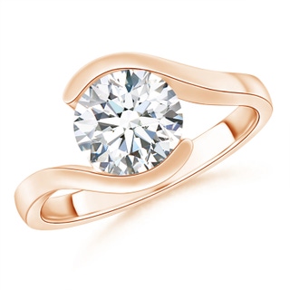 8.1mm GVS2 Semi Bezel-Set Solitaire Round Diamond Bypass Ring in Rose Gold