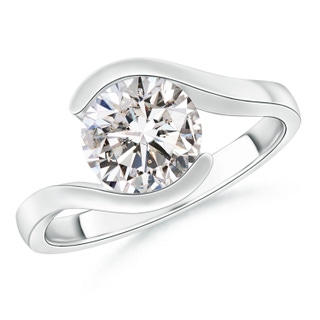 8.1mm IJI1I2 Semi Bezel-Set Solitaire Round Diamond Bypass Ring in P950 Platinum