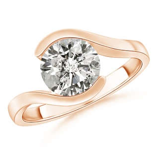 8.1mm KI3 Semi Bezel-Set Solitaire Round Diamond Bypass Ring in 10K Rose Gold