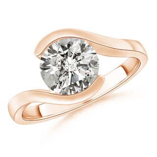 8.1mm KI3 Semi Bezel-Set Solitaire Round Diamond Bypass Ring in Rose Gold