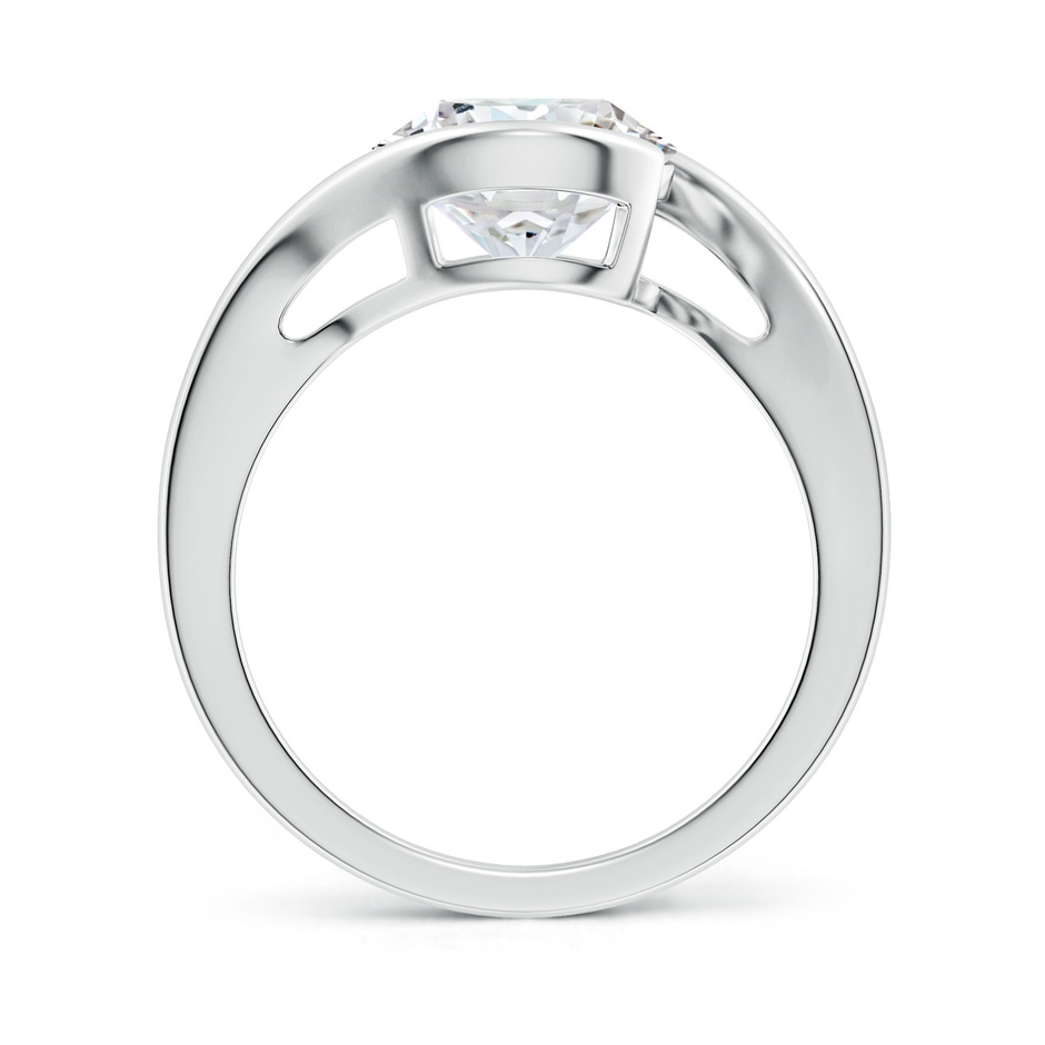 9.2mm GVS2 Semi Bezel-Set Solitaire Round Diamond Bypass Ring in P950 Platinum side 199