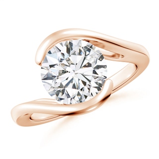 9.2mm HSI2 Semi Bezel-Set Solitaire Round Diamond Bypass Ring in 10K Rose Gold