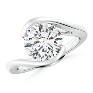 9.2mm HSI2 Semi Bezel-Set Solitaire Round Diamond Bypass Ring in P950 Platinum