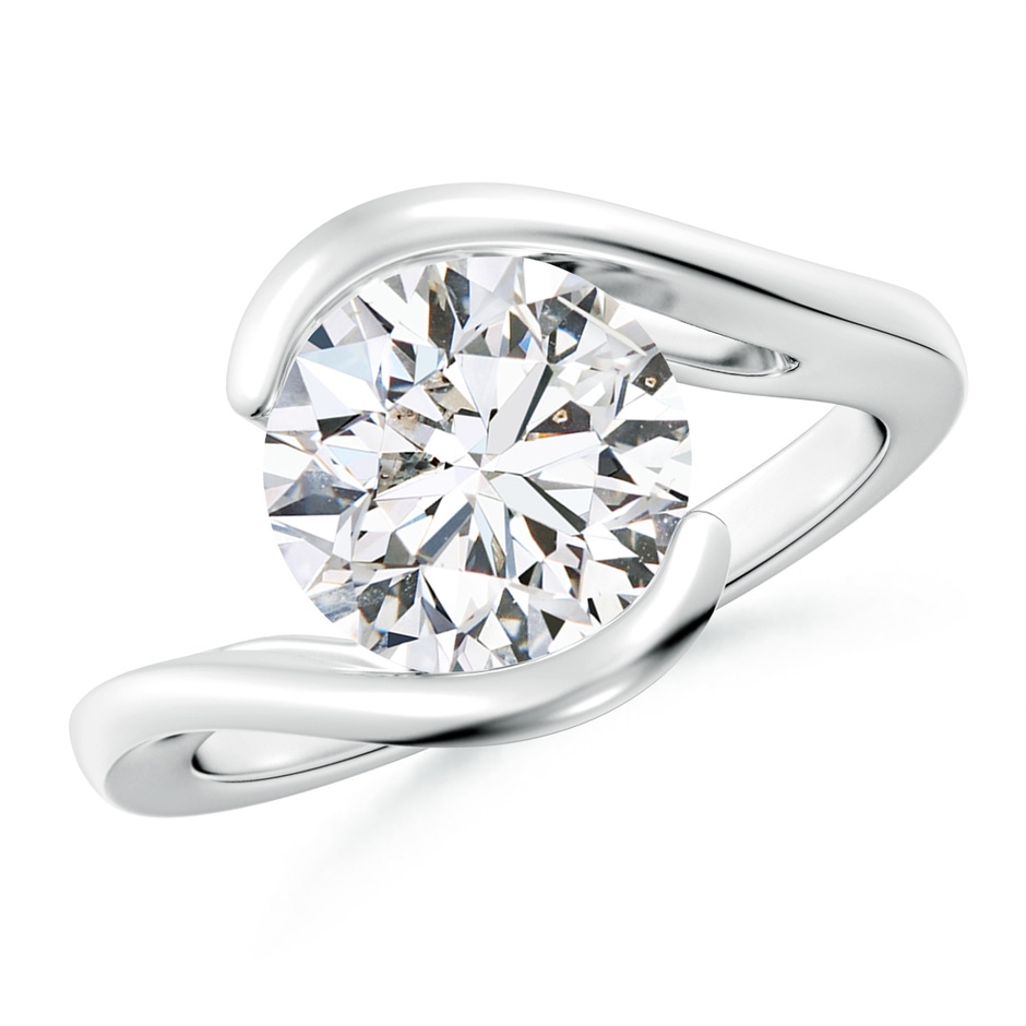 9.2mm HSI2 Semi Bezel-Set Solitaire Round Diamond Bypass Ring in White Gold 