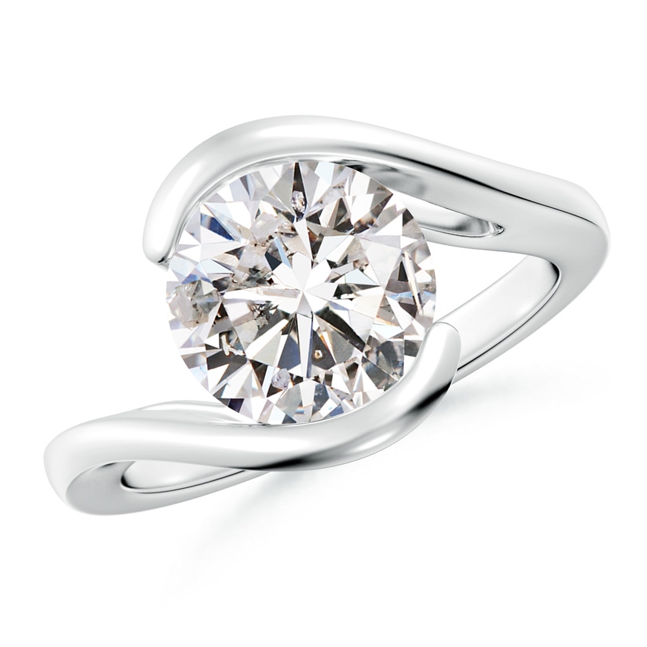 9.2mm IJI1I2 Semi Bezel-Set Solitaire Round Diamond Bypass Ring in White Gold 