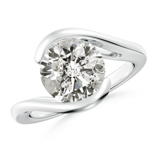 9.2mm KI3 Semi Bezel-Set Solitaire Round Diamond Bypass Ring in P950 Platinum