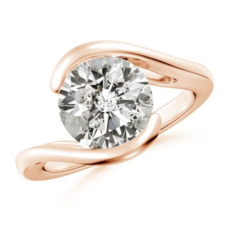 9.2mm KI3 Semi Bezel-Set Solitaire Round Diamond Bypass Ring in Rose Gold