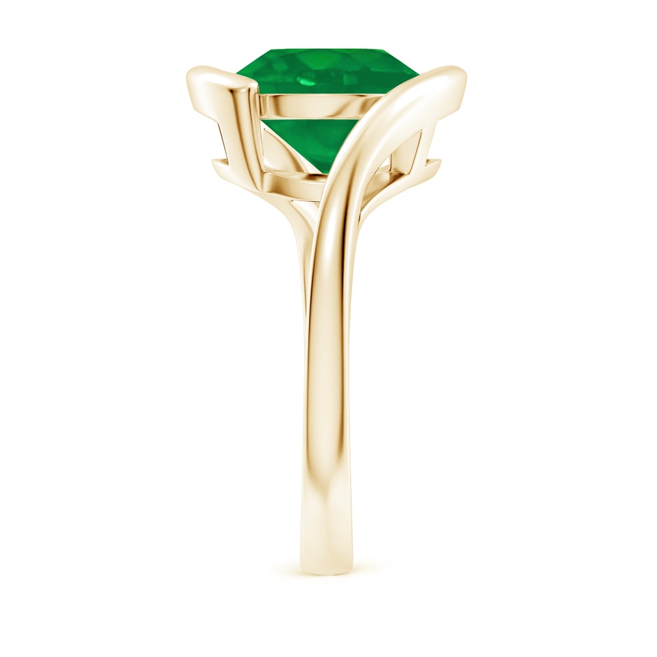 10mm AA Semi Bezel-Set Solitaire Round Emerald Bypass Ring in Yellow Gold side 299