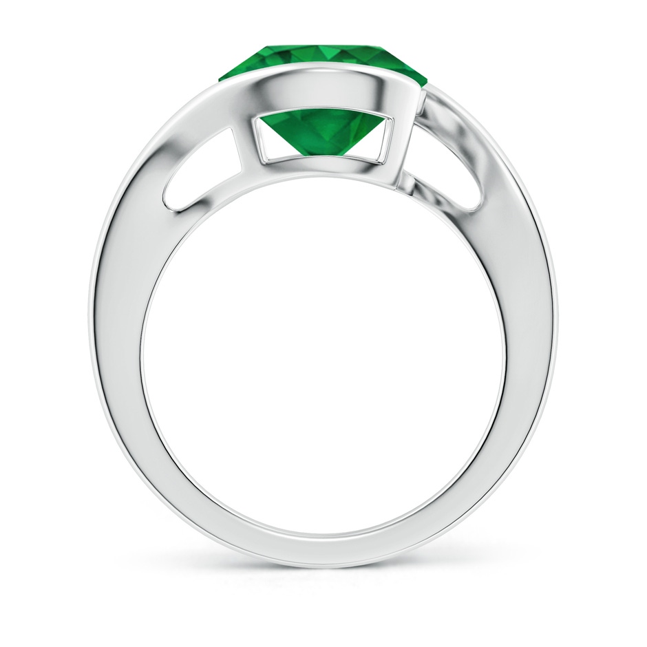 10mm AAA Semi Bezel-Set Solitaire Round Emerald Bypass Ring in White Gold side 199