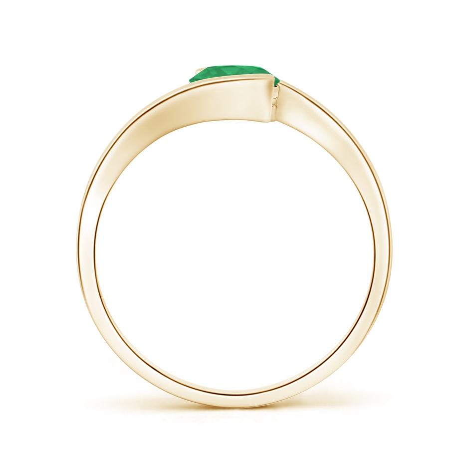 5.5mm A Semi Bezel-Set Solitaire Round Emerald Bypass Ring in Yellow Gold side 199