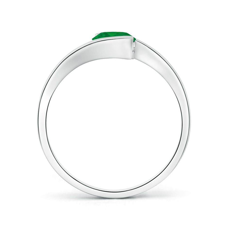 5.5mm AA Semi Bezel-Set Solitaire Round Emerald Bypass Ring in White Gold side 199
