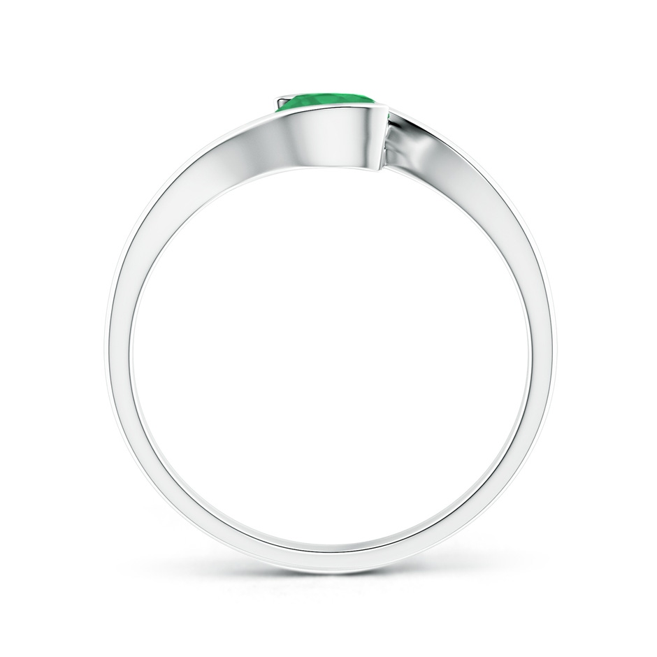 5mm A Semi Bezel-Set Solitaire Round Emerald Bypass Ring in P950 Platinum side 199