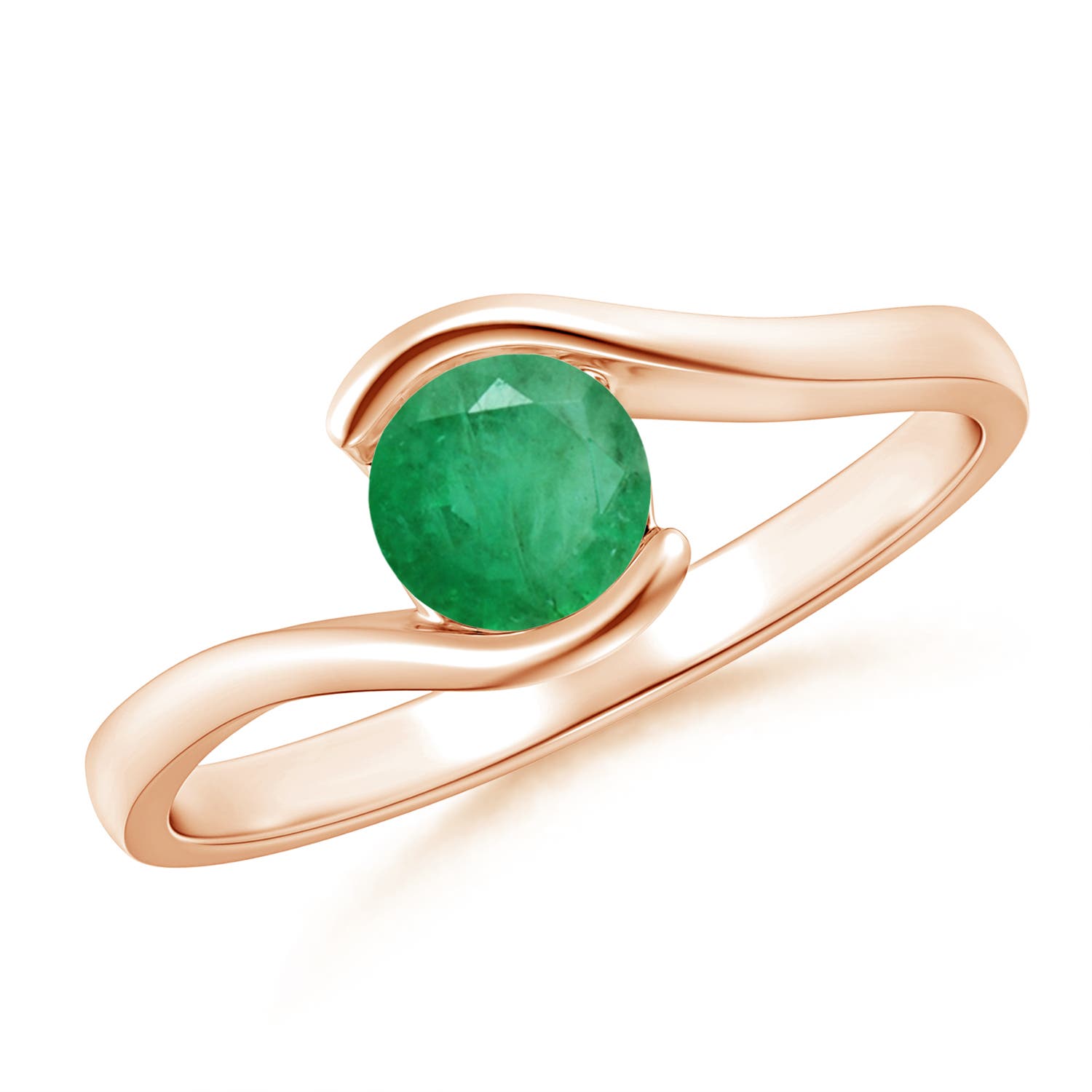 A - Emerald / 0.45 CT / 14 KT Rose Gold