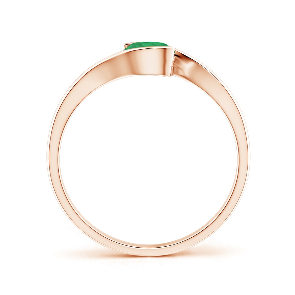 5mm A Semi Bezel-Set Solitaire Round Emerald Bypass Ring in Rose Gold side 199