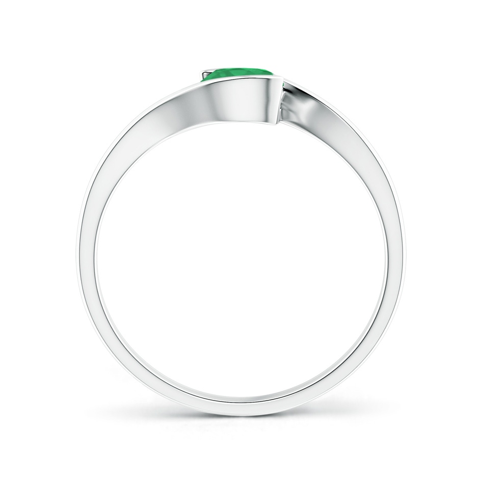 5mm A Semi Bezel-Set Solitaire Round Emerald Bypass Ring in White Gold side 199
