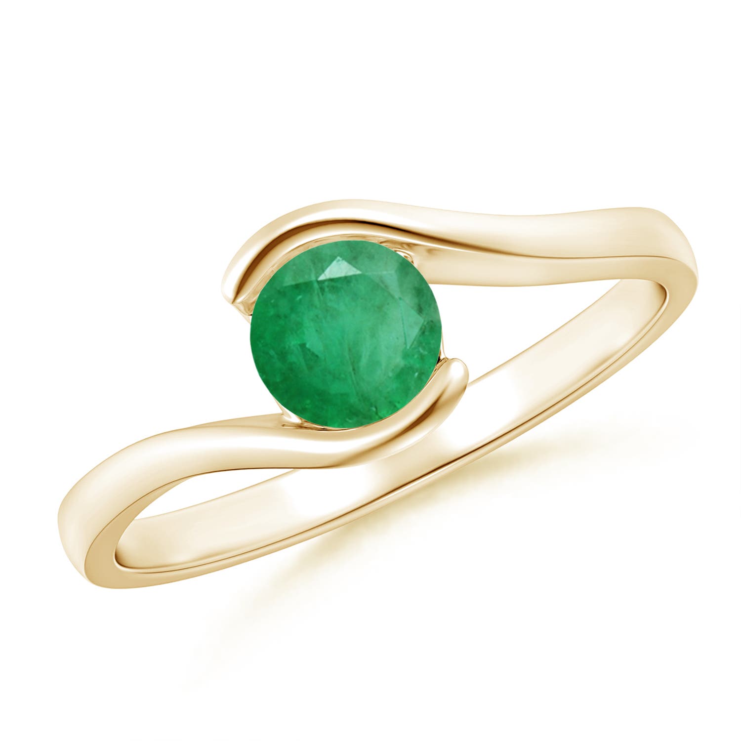 A - Emerald / 0.45 CT / 14 KT Yellow Gold