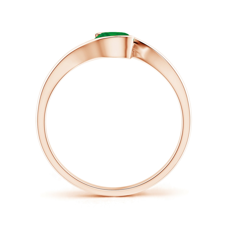 5mm AA Semi Bezel-Set Solitaire Round Emerald Bypass Ring in Rose Gold side 199
