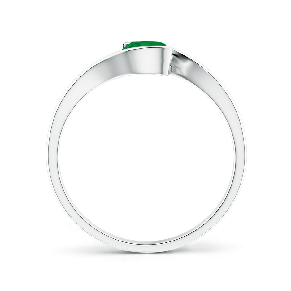5mm AA Semi Bezel-Set Solitaire Round Emerald Bypass Ring in White Gold side 199