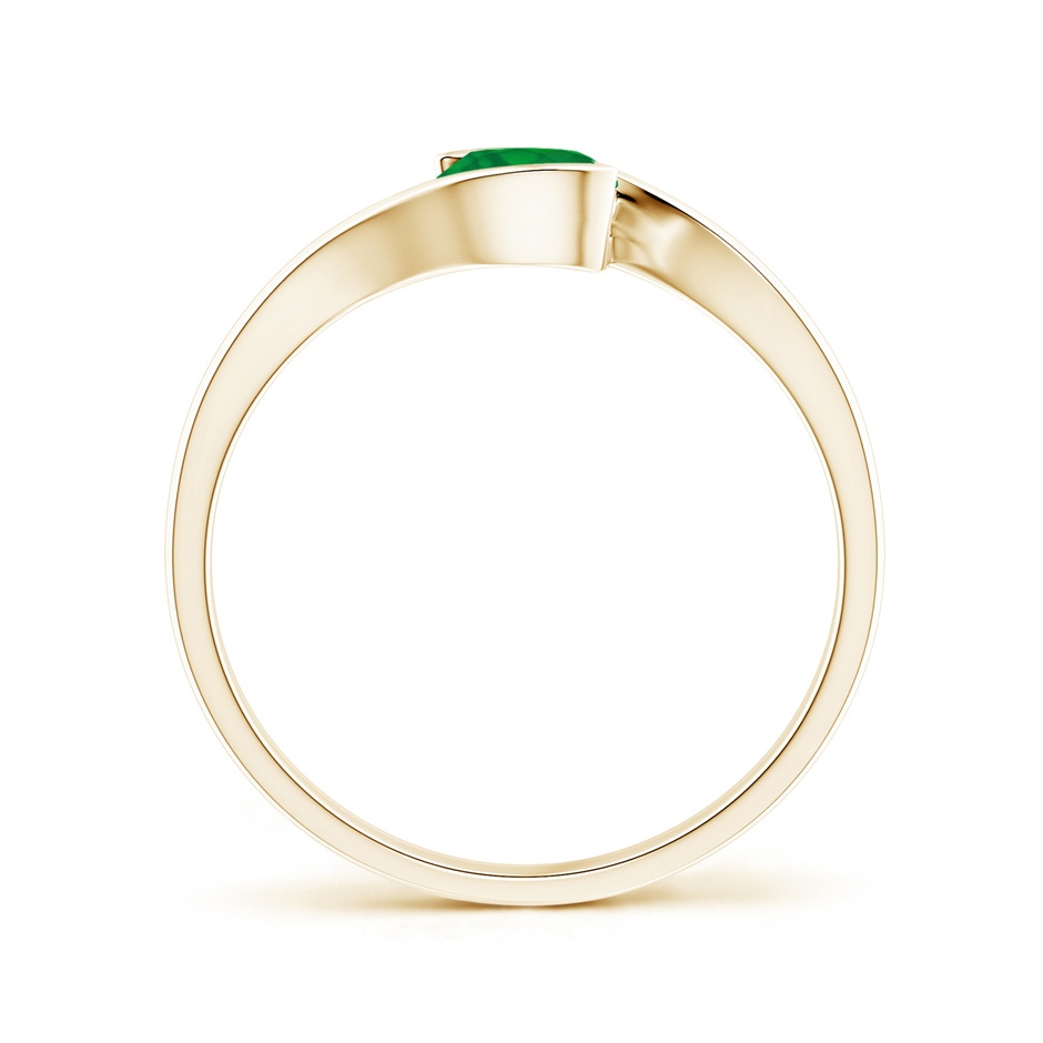 5mm AA Semi Bezel-Set Solitaire Round Emerald Bypass Ring in Yellow Gold side 199