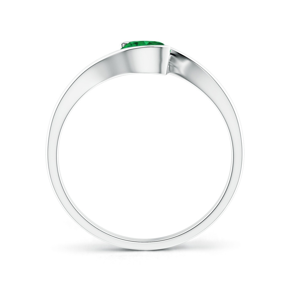 5mm AAA Semi Bezel-Set Solitaire Round Emerald Bypass Ring in White Gold side 199