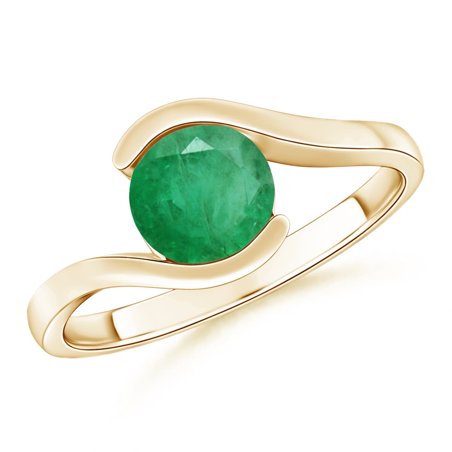 A - Emerald / 0.95 CT / 14 KT Yellow Gold