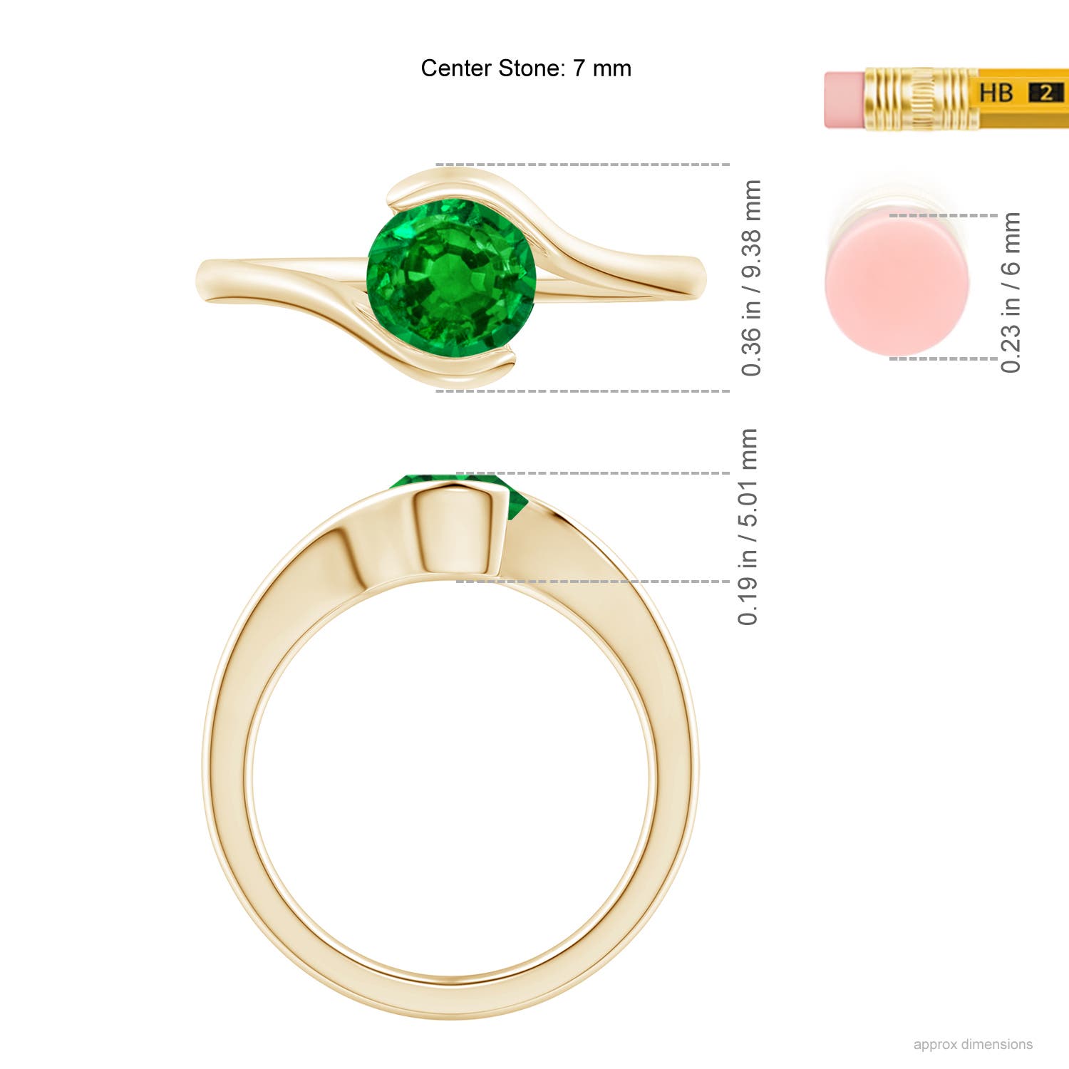 AAAA - Emerald / 0.95 CT / 14 KT Yellow Gold