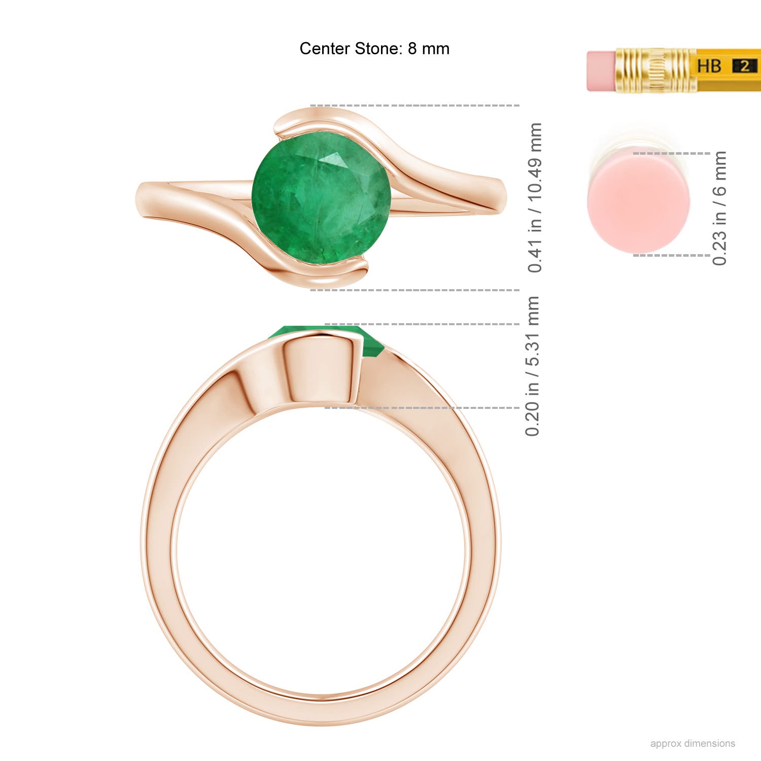 A - Emerald / 1.5 CT / 14 KT Rose Gold