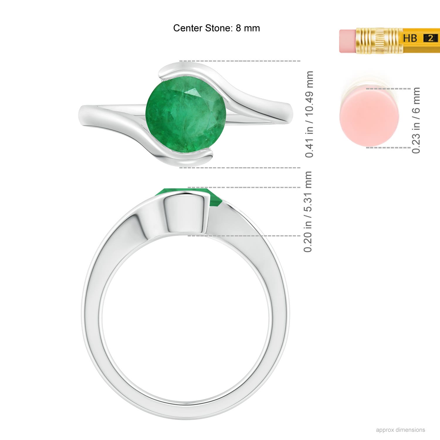 A - Emerald / 1.5 CT / 14 KT White Gold