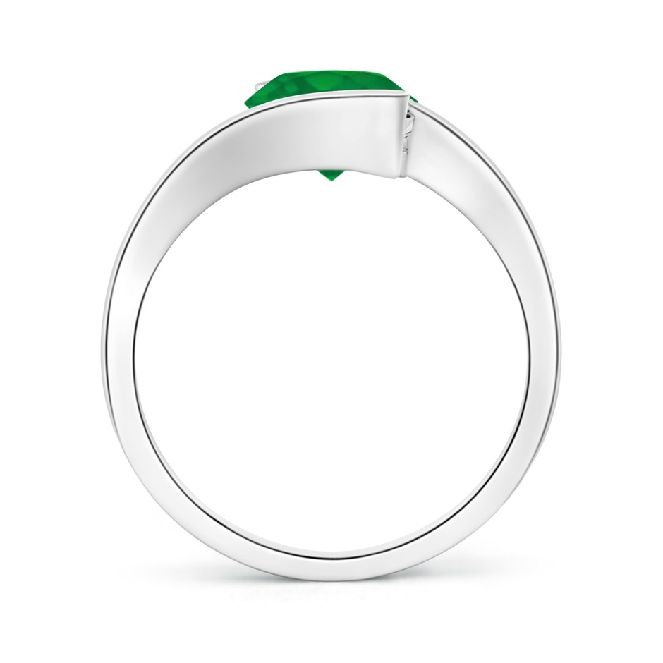 7.5mm AA Semi Bezel-Set Solitaire Round Emerald Bypass Ring in White Gold side 199