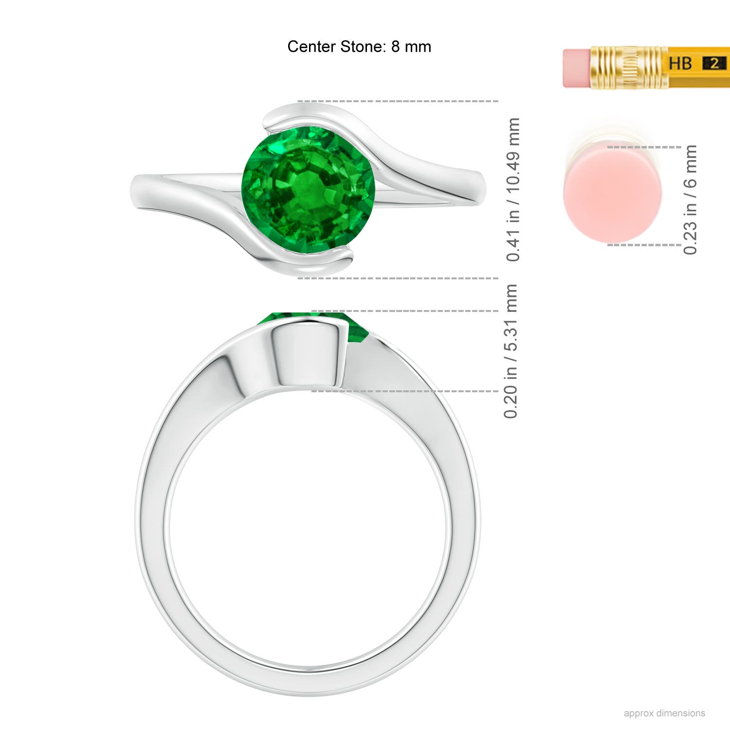 AAAA - Emerald / 1.5 CT / 14 KT White Gold