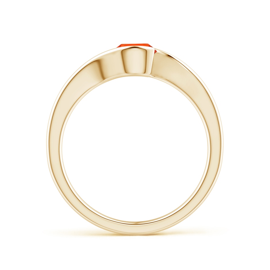 5mm AAA Semi Bezel-Set Solitaire Round Fire Opal Bypass Ring in 9K Yellow Gold side 1