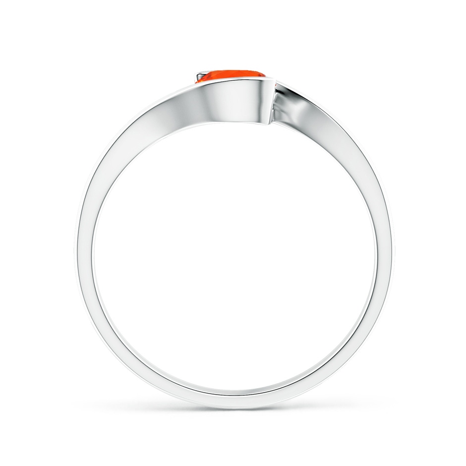 5mm AAA Semi Bezel-Set Solitaire Round Fire Opal Bypass Ring in White Gold side 1