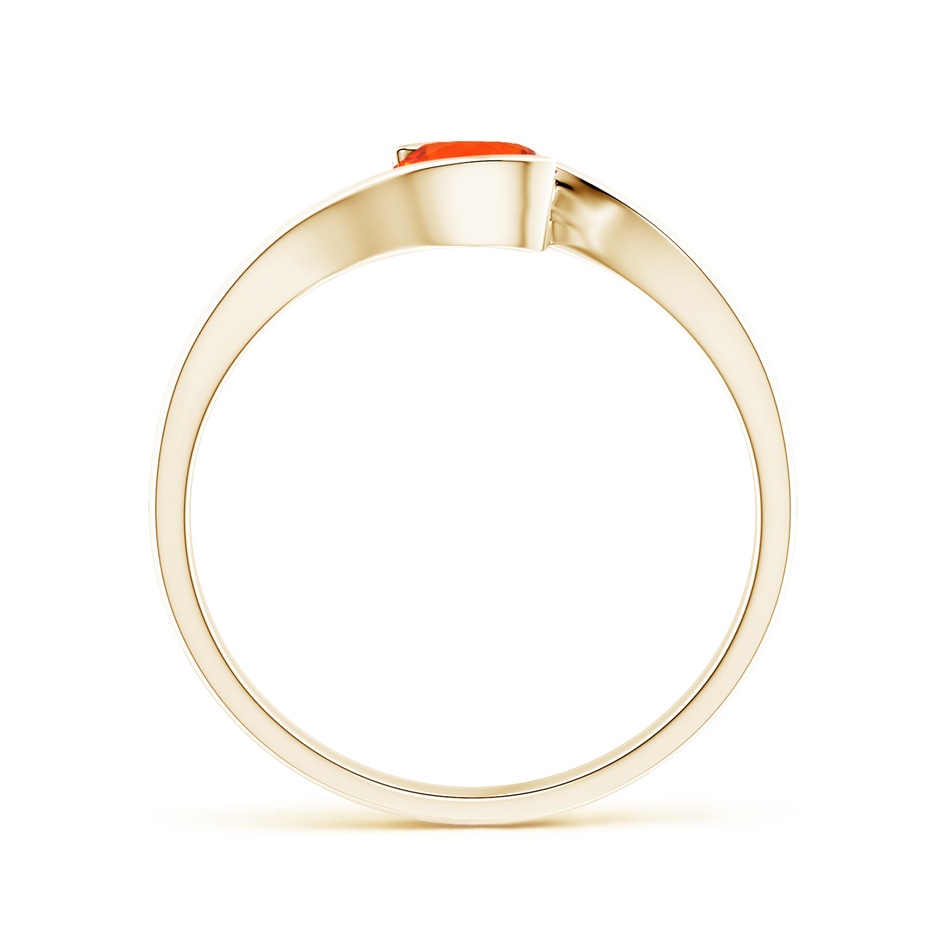 5mm AAA Semi Bezel-Set Solitaire Round Fire Opal Bypass Ring in Yellow Gold side 1