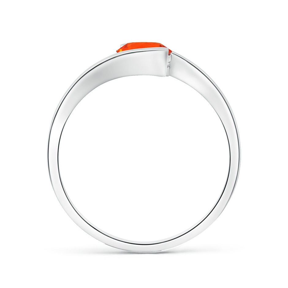 6mm AAA Semi Bezel-Set Solitaire Round Fire Opal Bypass Ring in White Gold side 1