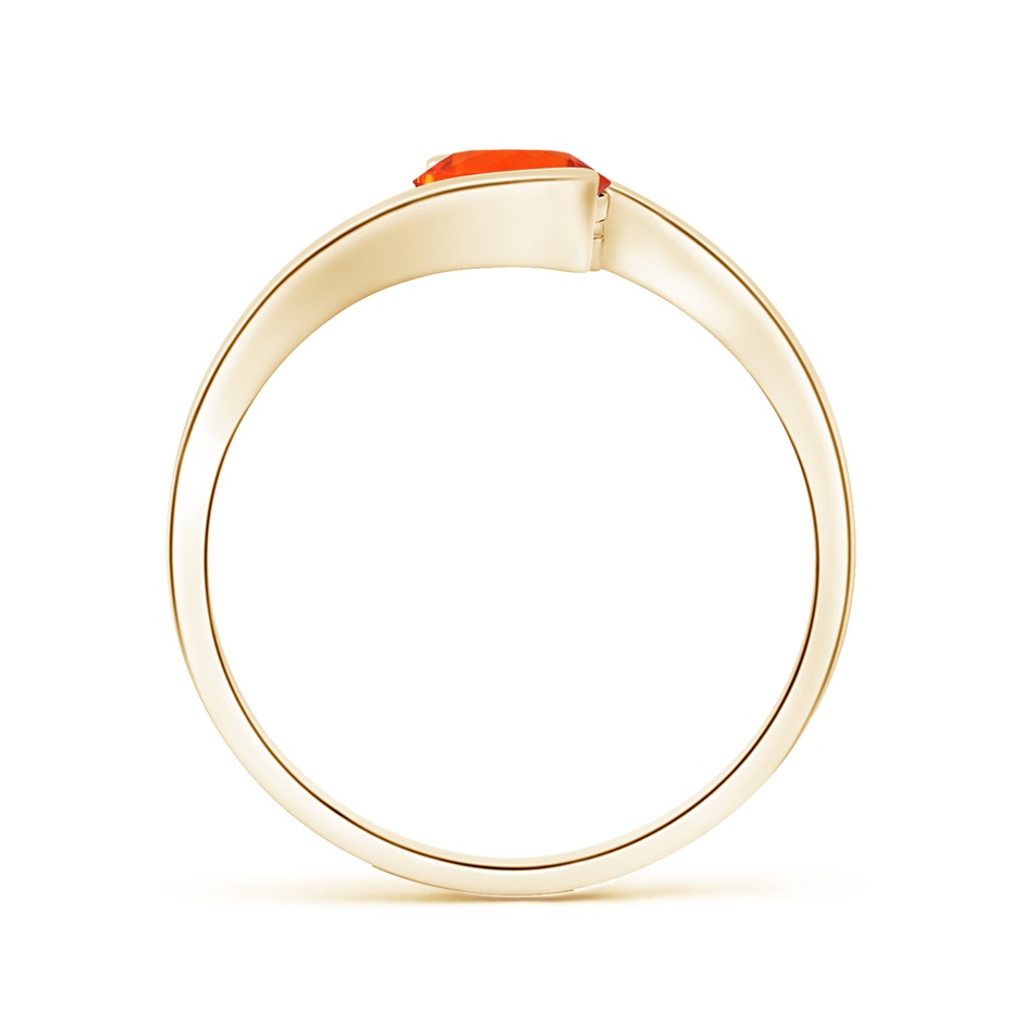 6mm AAA Semi Bezel-Set Solitaire Round Fire Opal Bypass Ring in Yellow Gold side 1