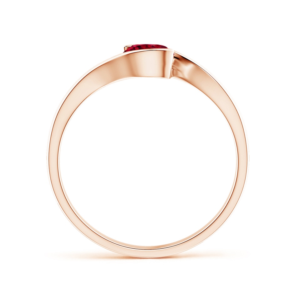 5mm AAAA Semi Bezel-Set Solitaire Round Garnet Bypass Ring in Rose Gold side 199